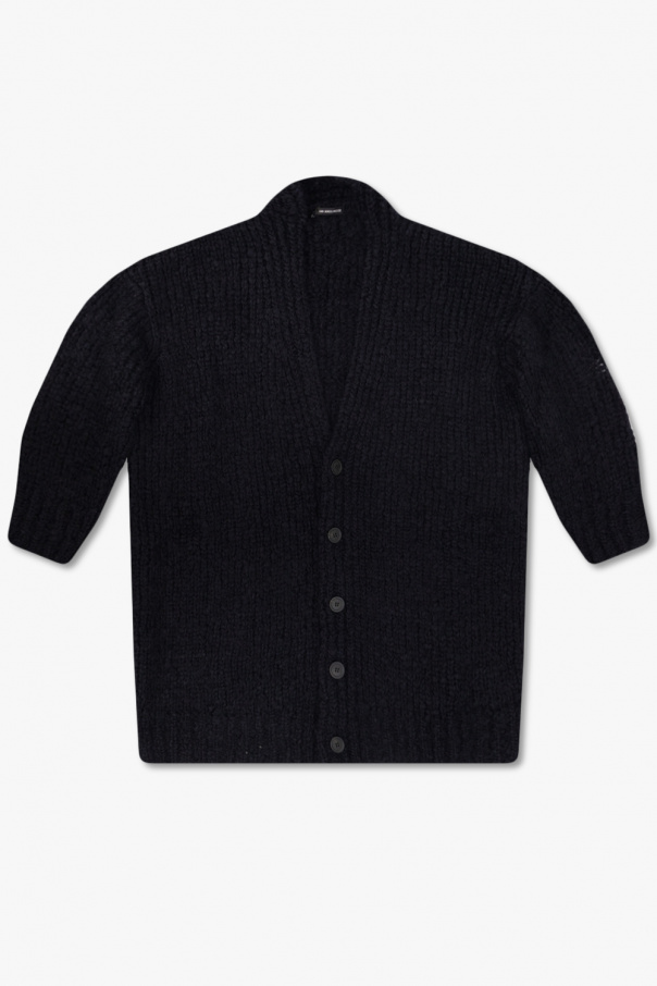 トップス archive ann demeulemeester cardigan Ann Demeulemeester black asymmetric cardigan with buttons